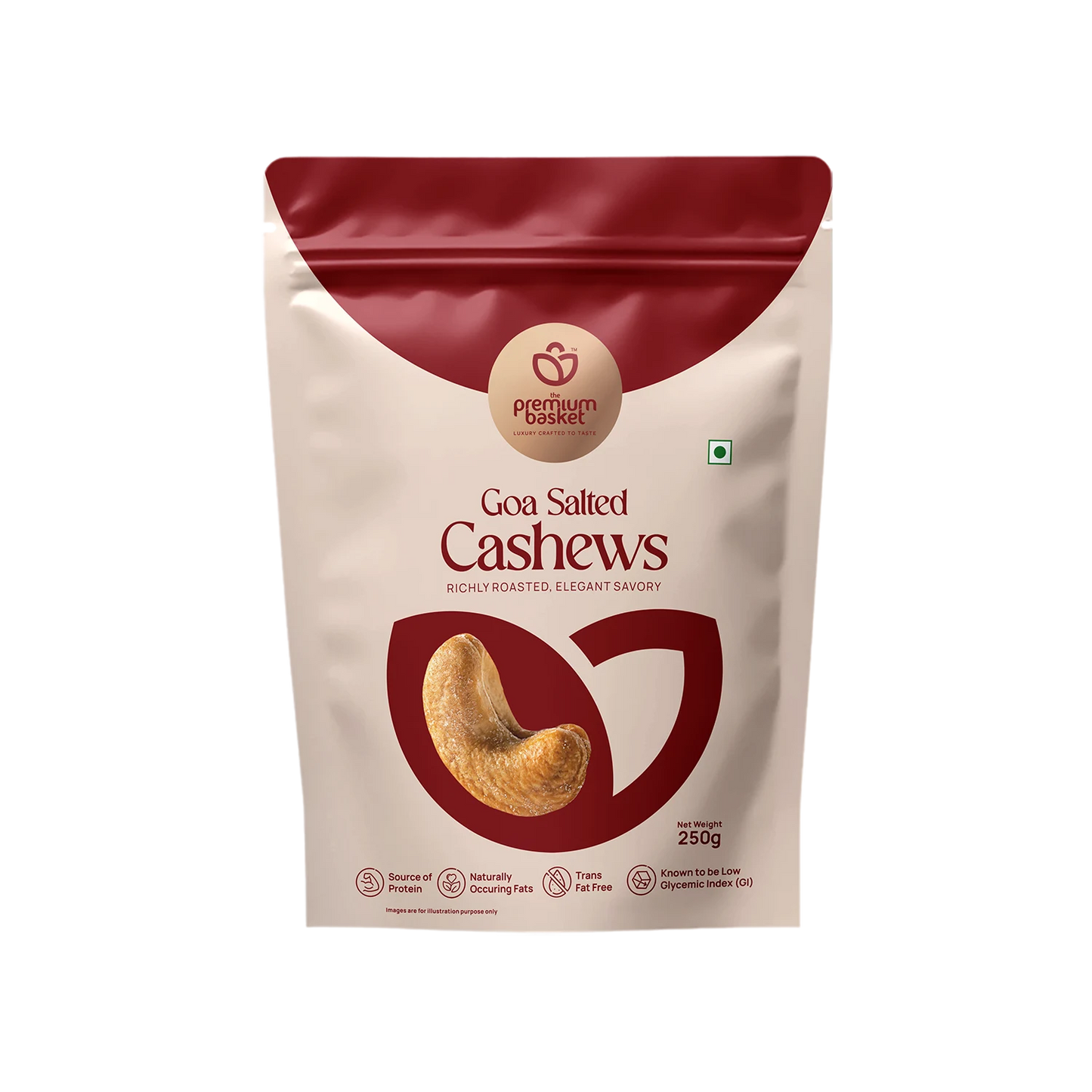 The Premium Basket Goan Salted Cashews W240 grade