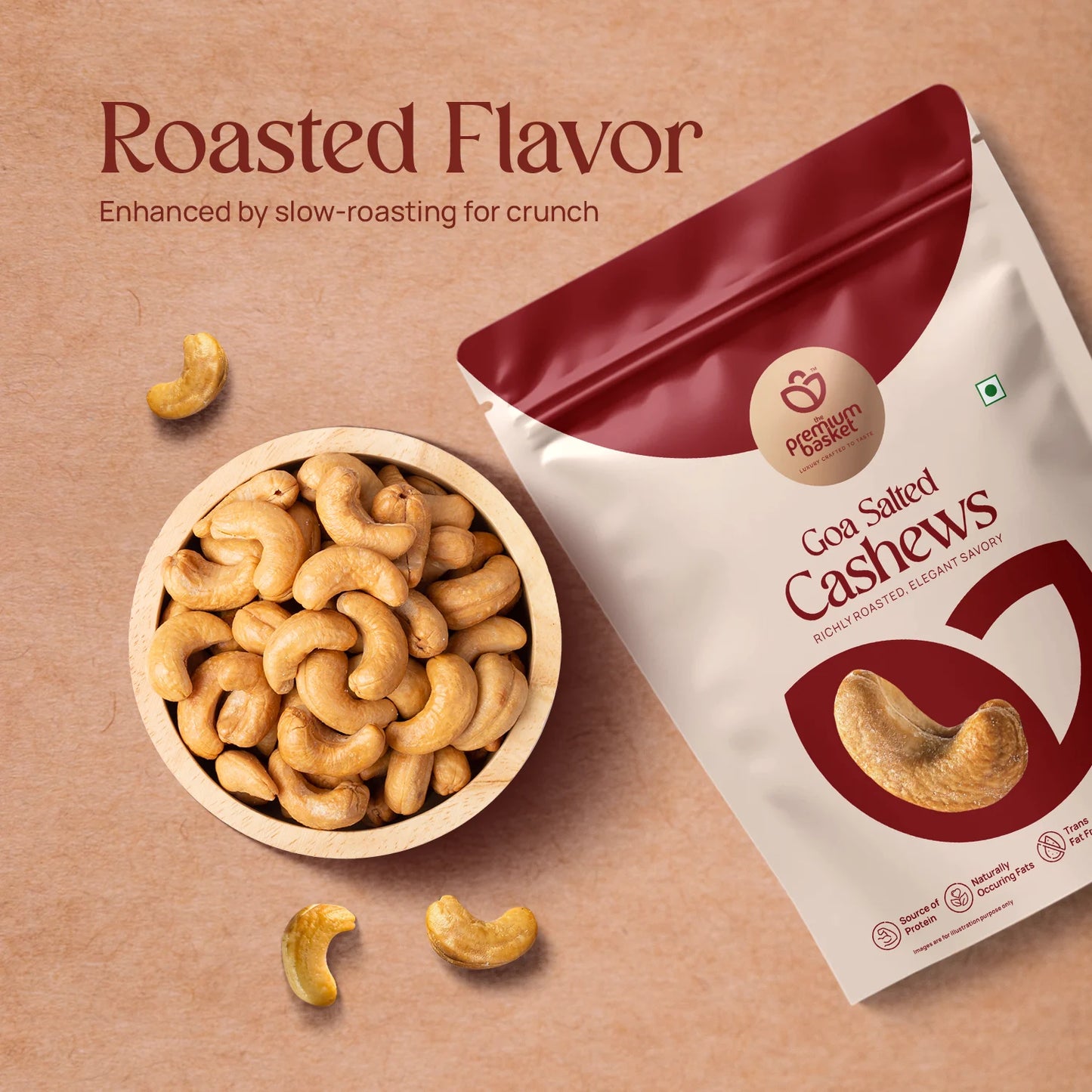 The Premium Basket Goan Salted Cashews W240 grade