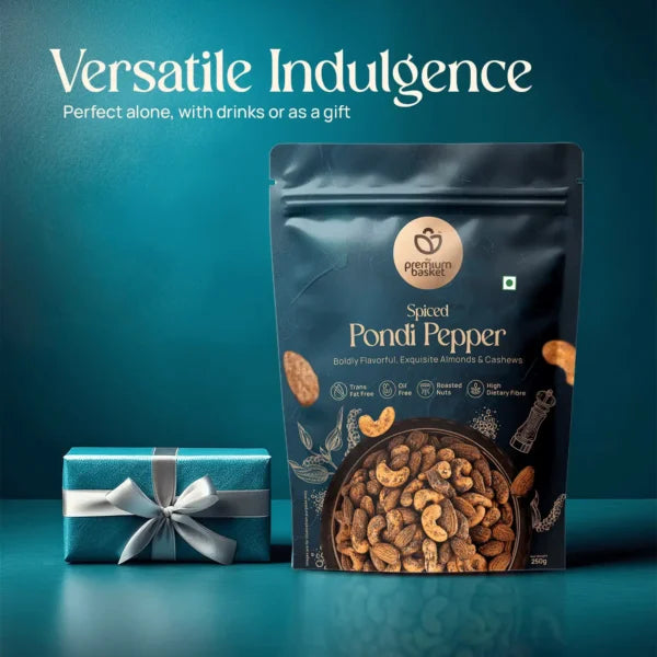Spiced Pondi Pepper Almonds & Cashew