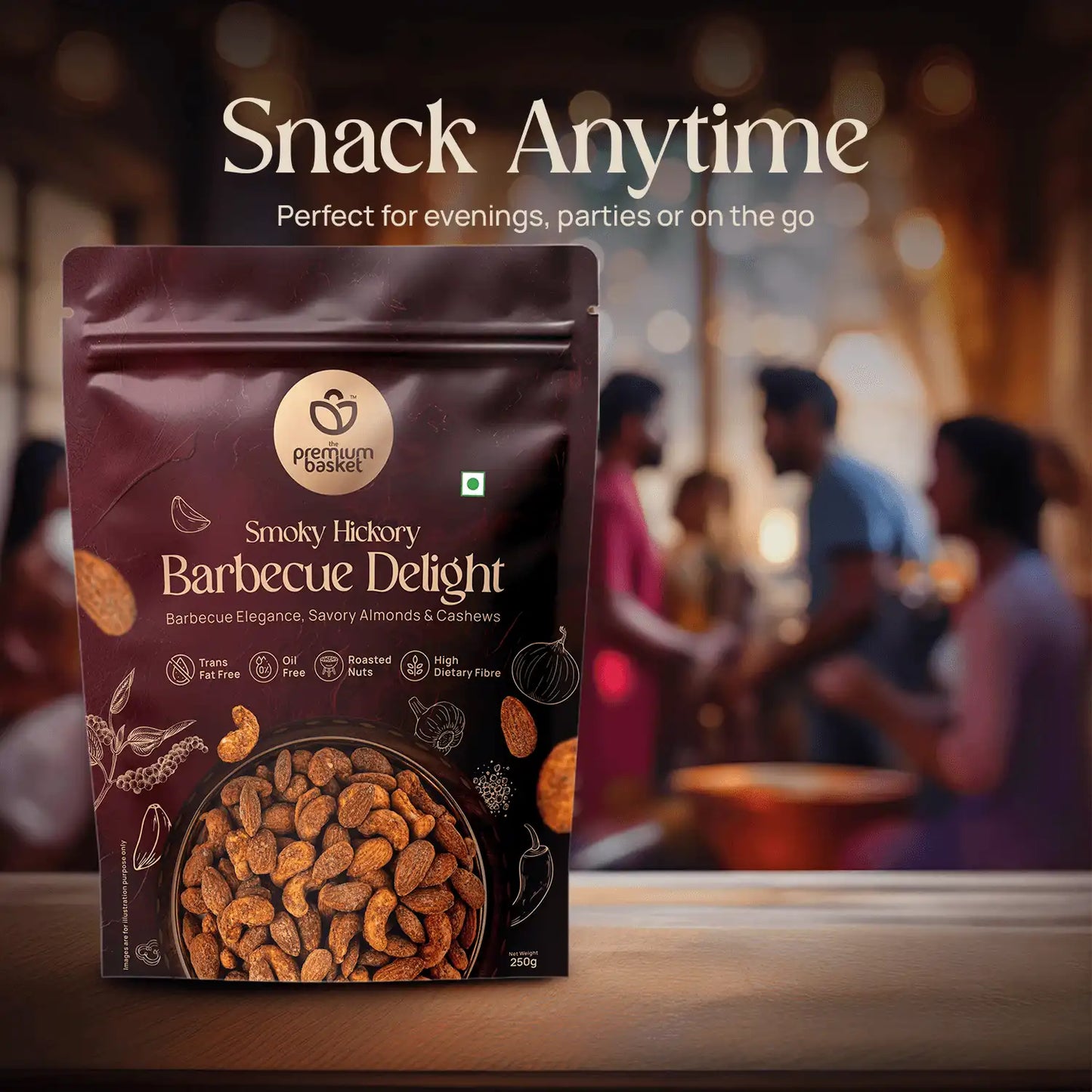 The Premium Basket Smoky Hickory Barbecue Almonds & Cashew
