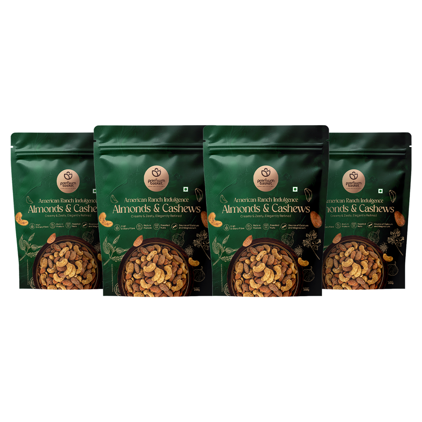 American Ranch Indulgence almonds & cashews snack pouches (4-pack)