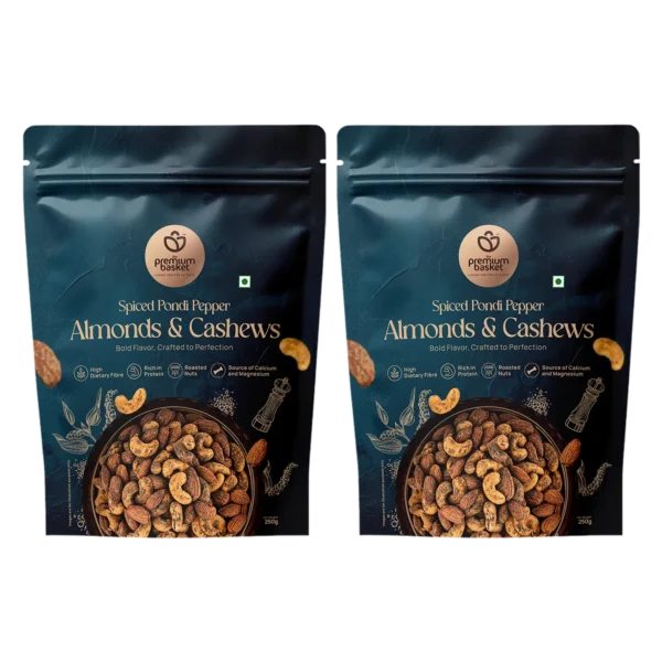Spiced Pondi Pepper Almonds & Cashew