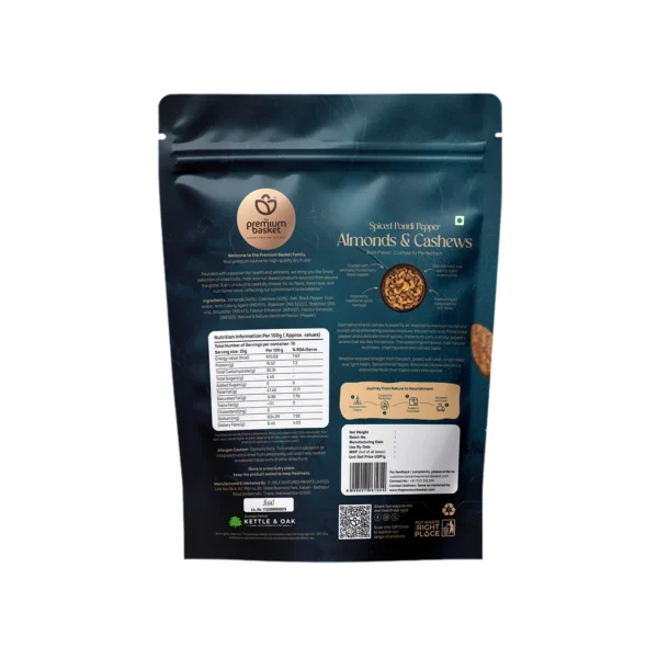 Spiced Pondi Pepper Almonds & Cashew