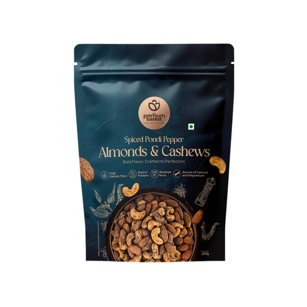 The Premium Basket Spiced Pondi Pepper Almonds & Cashew
