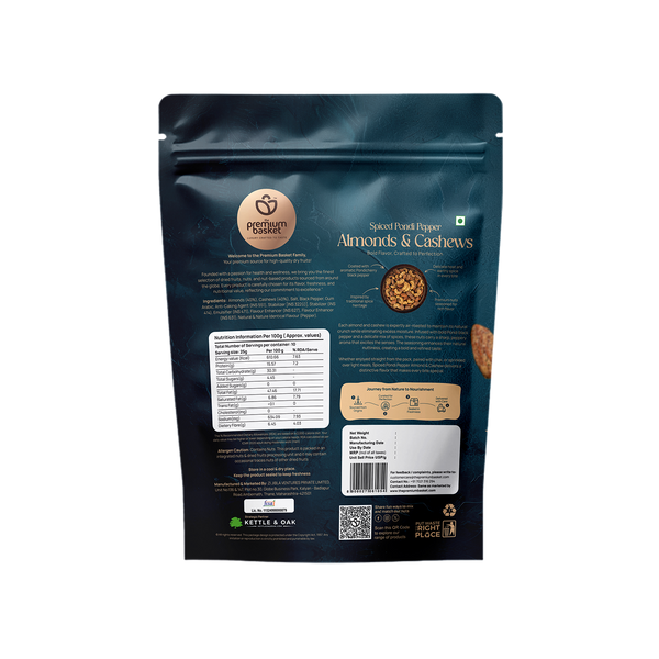 Spiced Pondi Pepper Almonds & Cashew