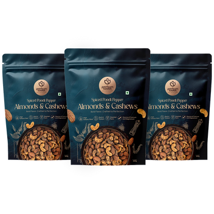 Spiced Pondi Pepper Almonds & Cashew